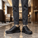 Tênis Masculino Estilo Couro De Crocodilo + Relogio Brinde