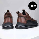 Tênis Masculino Estilo Couro De Crocodilo + Relogio Brinde